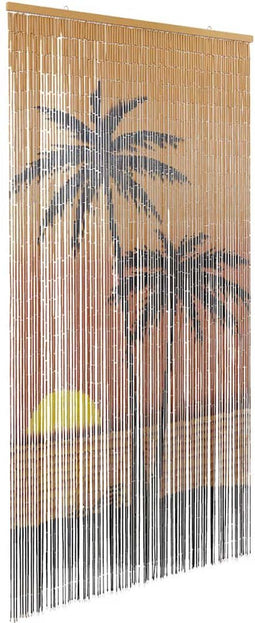 vidaXL - Insectengordijn - 100x220 - cm - bamboe - palmboom - print