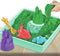Kinetic Sand - Zandbak-set met 454 g groen origineel kinetisch zand opbergzandbak 4 vormen en gereedschap - Sensorisch speelgoed