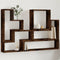 vidaXL - Wandschap - 96x12x64 - cm - bewerkt - hout - gerookt - eikenkleurig