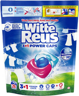 Witte Reus Power Caps - Wasmiddelcapsules - 3 kamers voor Reuzenwaskracht - 26 capsules (26 wasbeurten)