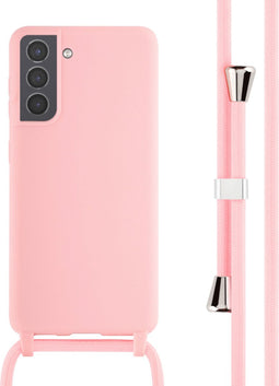 iMoshion Hoesje Geschikt voor Samsung Galaxy S21 Hoesje Met Koord - iMoshion Siliconen hoesje met koord - Roze