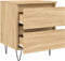 vidaXL - Nachtkastje - 40x35x50 - cm - bewerkt - hout - sonoma - eikenkleurig