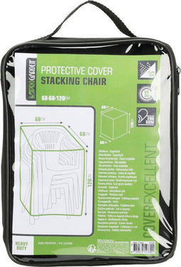 Pro Garden Afdekhoes Stapelstoelen - Waterdicht 2500mm - 68 x 68 x 120 cm - Zwart