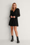 NA-KD - Frill V-Neck Mini Dames Jurk - Maat 42