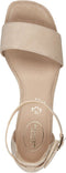 Tamaris COMFORT Essentials - Dames Sandalen - 5 cm Hakhoogte - Beige Suede - Maat 40