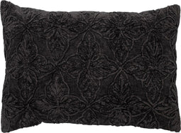 Dutch Decor AMAR - Kussenhoes 40x60 cm - 100% katoen - bloemen design - Raven - zwart - met rits - zonder binnenkussen