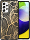 iMoshion Hoesje Geschikt voor Samsung Galaxy A53 Hoesje Siliconen - iMoshion Design hoesje - Zwart / Golden Leaves