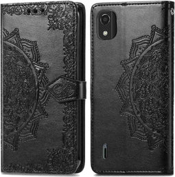 iMoshion Hoesje Geschikt voor Nokia C2 2nd Edition Hoesje Met Pasjeshouder - iMoshion Mandala Bookcase - Zwart