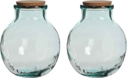 Mica Decorations Olly Vaas - H25 x Ø21 cm - Glas - Set van 2