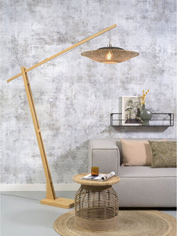 GOOD&MOJO Vloerlamp Kalimantan - Bamboe - 175x60x207cm - Scandinavisch,Bohemian - Staande lampen voor Woonkamer - Slaapkamer