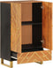 vidaXL - Hoge - kast - 60x33,5x100 - cm - massief - mangohout - bruin - en - zwart