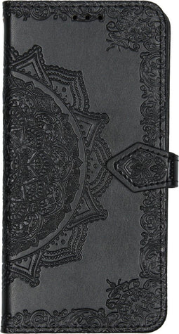 Hoesje Met Pasjeshouder Geschikt voor Xiaomi Redmi Note 8T - Mandala Bookcase - Zwart