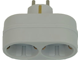 VB Extend Verloopstekker - 2x randaarde - Horizontaal - Wit