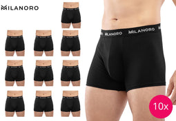 Milanoro - Set van 10 stijlvolle katoenen boxershorts - Zwart - L