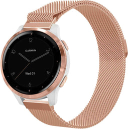 iMoshion Milanees magnetisch 18 mm bandje - Geschikt voor Garmin Vivoactive 4s / 3s – Garmin Venu 2s – Garmin Vivomove 3s – Fossil Gen 6 / 5e - Rosé Goud