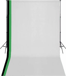 vidaXL Fotostudioset met 3 katoenen achtergronden en frame 3x5 m
