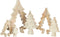 J-Line decoratie Puzzel Kerstboom - hout - goud/glitter - large