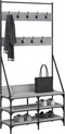 vidaXL - Kledingrek - met - schoenenrek - 90x34x184 - cm - grijs - sonoma - eikenkleur