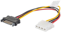 Lanberg CA-SAHD-10CU-0015 - xATA interne kabel - Molex naar SATA - Geel Rood Zwart 15cm