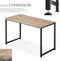 tectake® Flint - Bureau - Houten bureaublad - Industrieel design - Zwart metalen frame - Afmetingen 120 x 59 x 76,5 cm