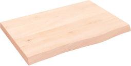 vidaXL - Wandschap - 60x40x(2-4) - cm - onbehandeld - massief - eikenhout