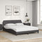 vidaXL - Bedframe - met - hoofdbord - kunstleer - grijs - 160x200 - cm