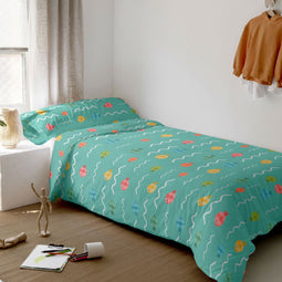 Happy Friday Duvet cover set 2 pieces World map 155x220 cm (Single) Multicolor