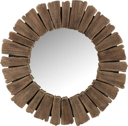 J-Line spiegel Vacay - hout - naturel - large - Ø 66 cm