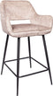 PTMD Fal LOW Velvet Khaki Bar Stool Black Metal Leg KD