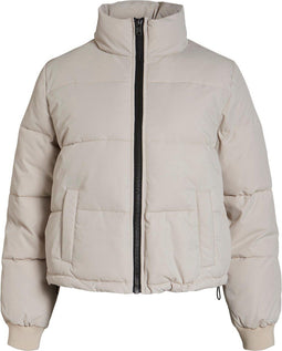 Object Jas Objzhanna L/s Short Jacket - Gewatteerd - Hoge kraag - Zilvergrijs (L)