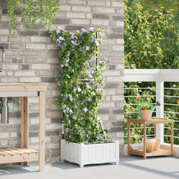 vidaXL - Tuinplantenbakken - met - Waterirrigatiesysteem - - - Wit