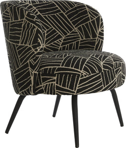 Light & Living Fauteuil Dieyda - Zwart/Wit