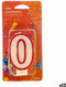 Kaars Rood Wit Verjaardag Cijfer 0 (12 Stuks)