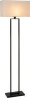 Atmooz - Vloerlamp Paula - Staande Lamp - Stalamp - Woonkamer - Zwart en witte kap - Hoogte 160cm - Metaal
