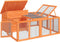 vidaXL - Konijnenhok - 144x123x67,5 - cm - massief - grenenhout - bruin
