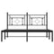 vidaXL - Bedframe - met - hoofdbord - metaal - zwart - 150x200 - cm
