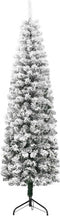 vidaXL - Kunstkerstboom - half - met - sneeuw - smal - 120 - cm