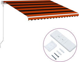 vidaXL - Luifel - automatisch - uittrekbaar - 450x300 - cm - oranje - en - bruin