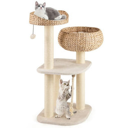 Coast - Kattenboom 104 cm - Krabpaal met Zitstaaf en Mand - Beige