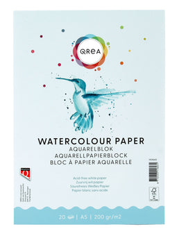 Qrea - Aquarelblok a5 20vel 200gr gelijmd