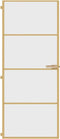 vidaXL - Binnendeur - smal - 83x201,5 - cm - gehard - glas - en - aluminium - goudkleur