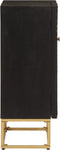 vidaXL - Dressoir - 55x30x76 - cm - massief - mangohout - en - ijzer - zwart
