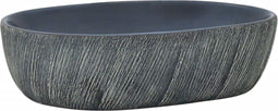 vidaXL - Opzetwasbak - ovaal - 47x33x13 - cm - keramiek - zwart - en - grijs