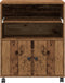 vidaXL - Printerstandaard - met - Wielen - Oud - Hout - 60x48x74 - cm