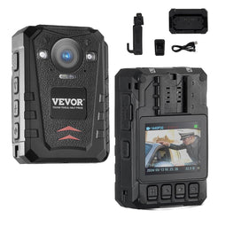 Politiecamera 2K, waterdichte camera met 128 GB, met audio- en video-opname, ingebouwde batterij met