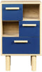 Opslag met 2 deuren - blauw dennenhout - lila