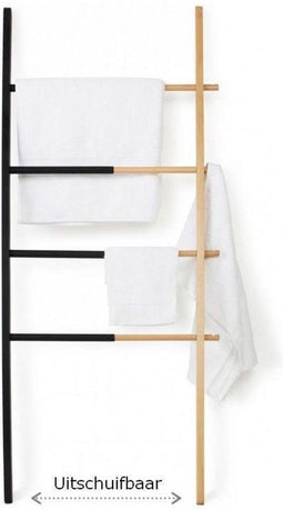 Umbra uitschuifbaar rek Ladder Hub hout - Zwart - Naturel