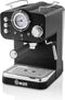 Swan Retro Espresso Koffiemachine - Pistonmachine - Koffiezetapparaat Bonen - Barista Koffie - Zwart