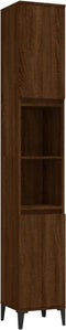vidaXL - Badkamerkast - 30x30x190 - cm - bewerkt - hout - bruin - eikenkleur