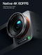 Seeker One White Waterdichte Actiecamera met 4K60fps Ultra HD-video, Dual Screen Kleurendisplay, 16 Voet Onder Water Camera, Live Streaming, Webcam, Stabilisatie met GO APE